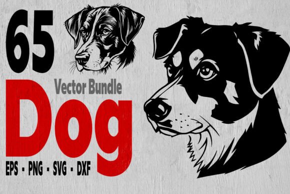 65 Dog Heads SVG Bundle