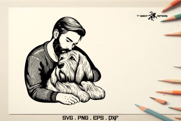 A Portrait of a Dog Lover Svg