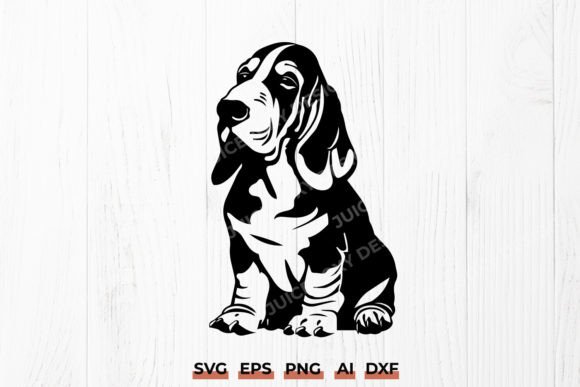 Adorable Basset Hound SVG Dog Silhouette