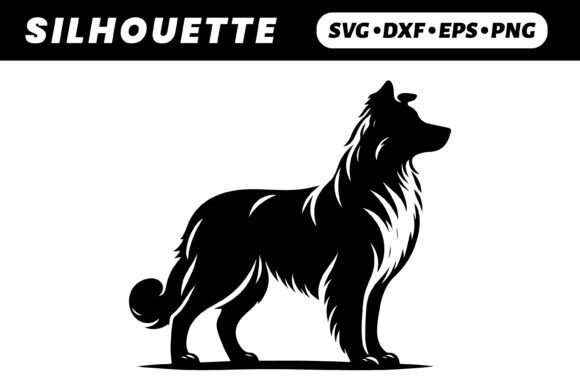 Black Dog Silhouette for Embroidery