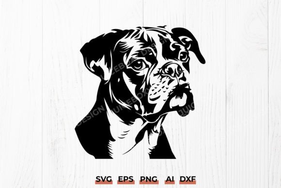 Boxer Dog Silhouette SVG DXF Cricut File