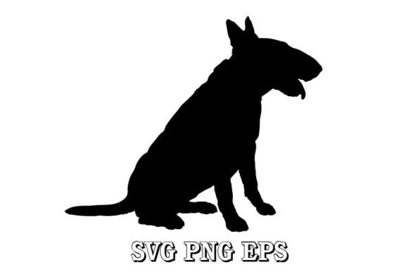 Bull Terrier Sitting Dog Silhouette SVG