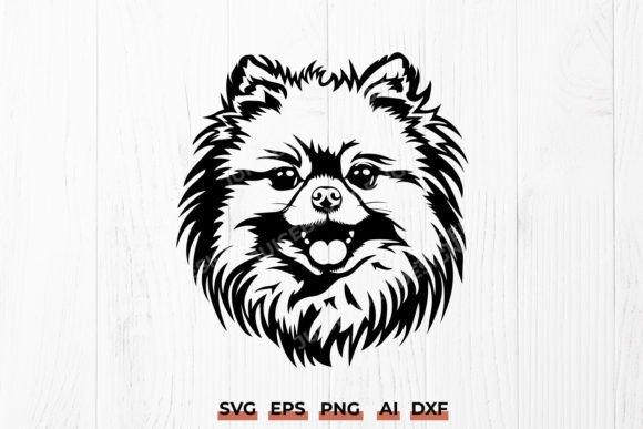 Cheerful Pomeranian Dog Silhouette SVG