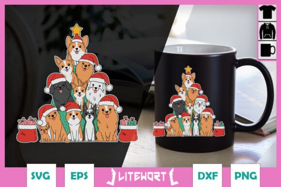 Christmas Dog SVG for Embroidery