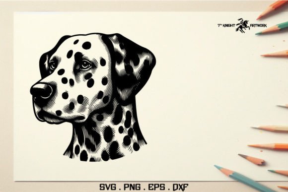 Dalmatian Dog Head Svg