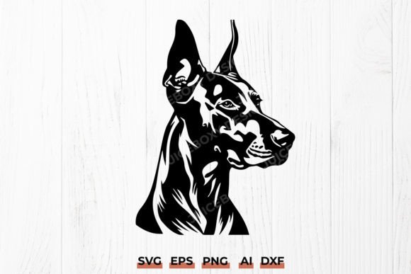 Doberman Pinscher Head SVG