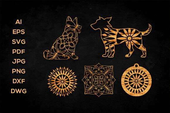 Dog Mandala Svg Bundle