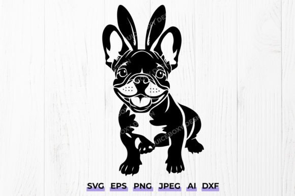 Easter Frenchie Dog Silhouette Svg Png