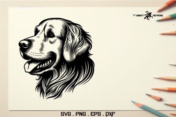 Golden Retriever Dog Head Svg