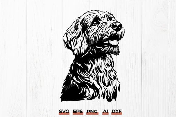 Goldendoodle Dog Silhouette SVG DXF PNG