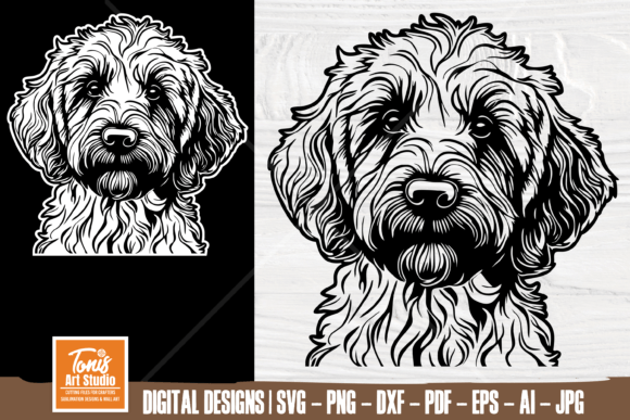 Goldendoodle Svg, Dog Cute Face