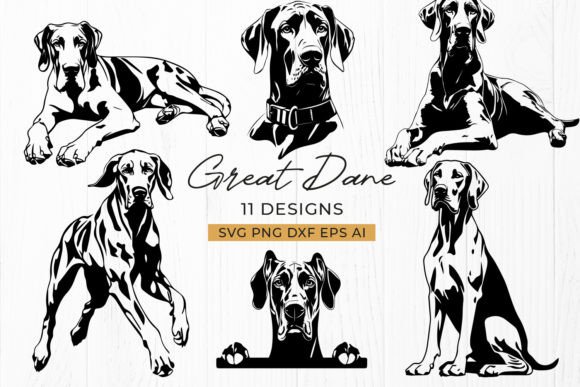 Great Dane Dog Breed SVG DXF PNG Bundle