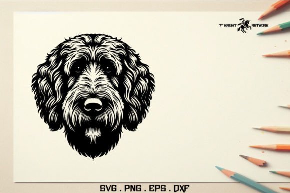 Labradoodle Dog Head Svg