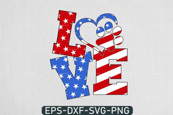 Love 4th of July Svg