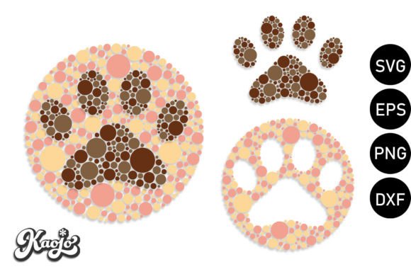 Polka Dot Dog Paw SVG